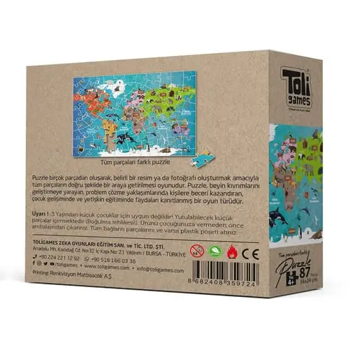 Dünya Hayvanları - 87 Parça Puzzle