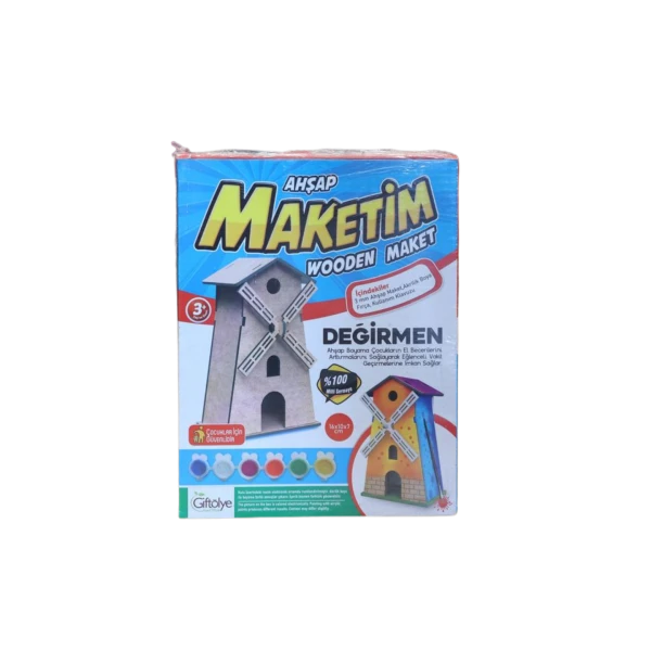 Değirmen Maketi Boyalı Set Küçük