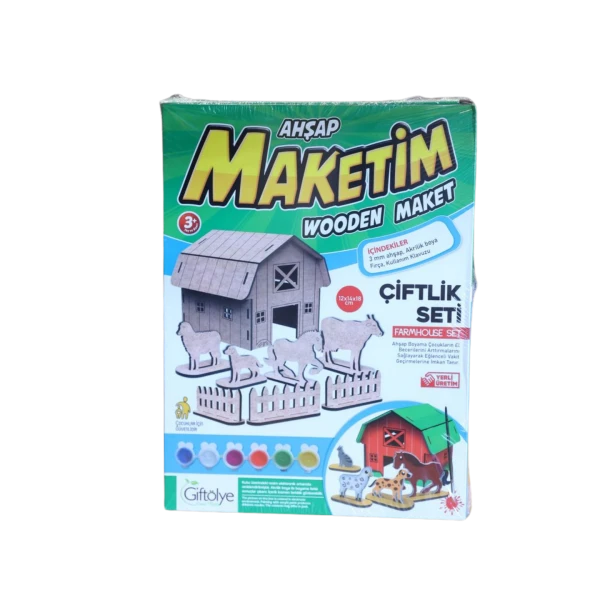 Çiftlik Evi Set Maket Boyalı Set