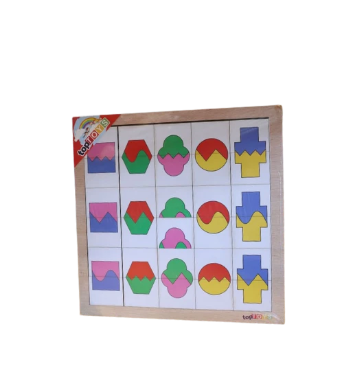 Ahşap Eşleme Kartları Parça Bütün Şekilleri