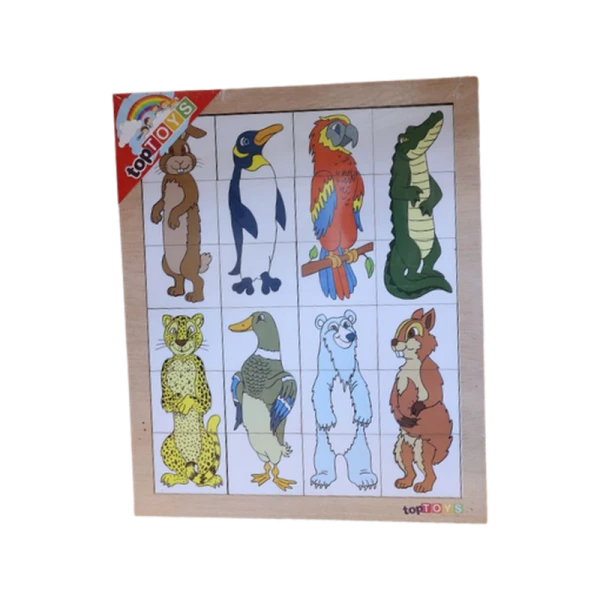 Ahşap Eşleme Kartları Hayvanlar