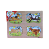 Ahşap Puzzle 4'ü Bir Arada Çiftlik Hayvanları