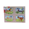Ahşap Puzzle 4'ü Bir Arada Çiftlik Hayvanları