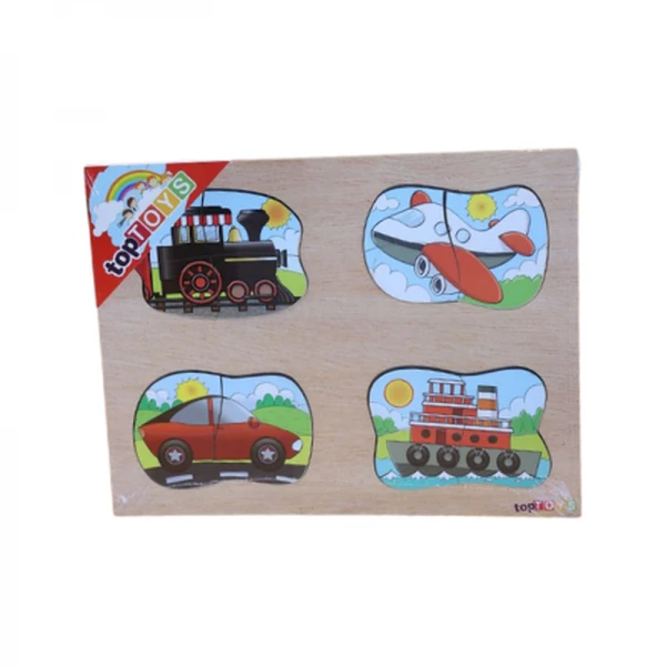 Ahşap Puzzle 4'ü Bir Arada Taşıtlar