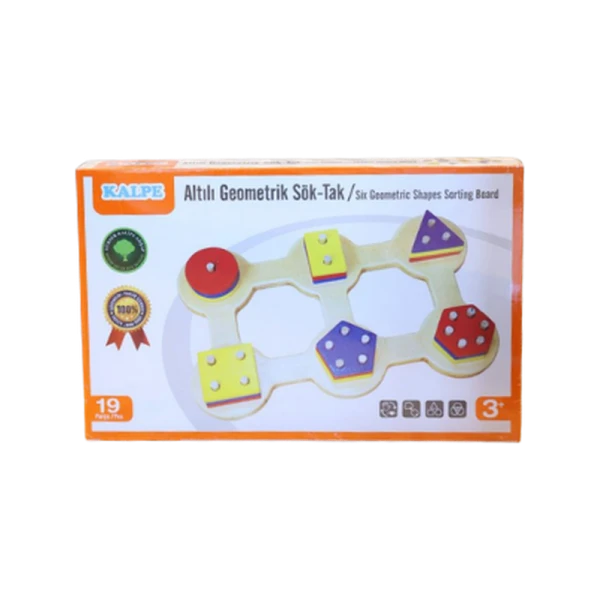 Ahşap Sök-Tak Geometrik Set