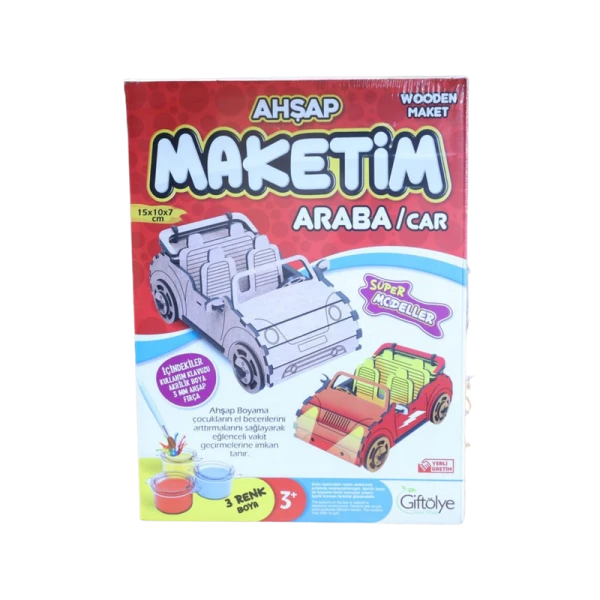 Büyük Araba Maketi Boyalı Set