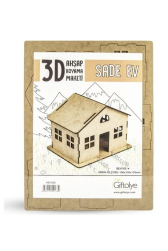 Ahşap Maket Sade Ev
