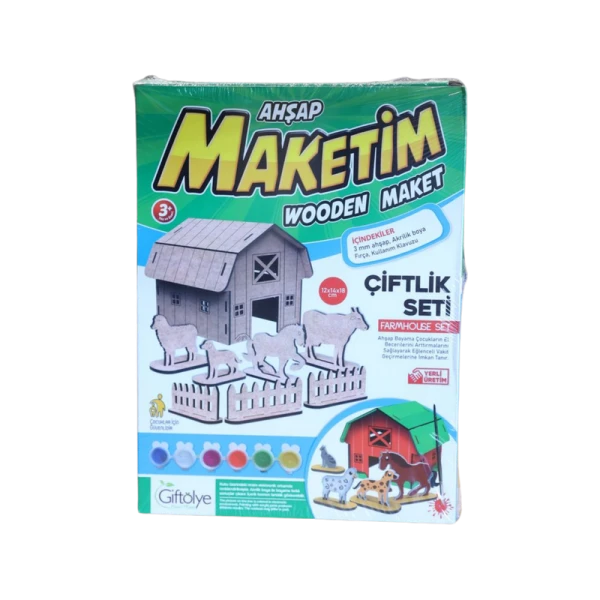Çiftlik Evi Set Maket Boyalı Set