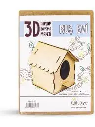 Ahşap Maket Kuş Evi Küçük Demonte